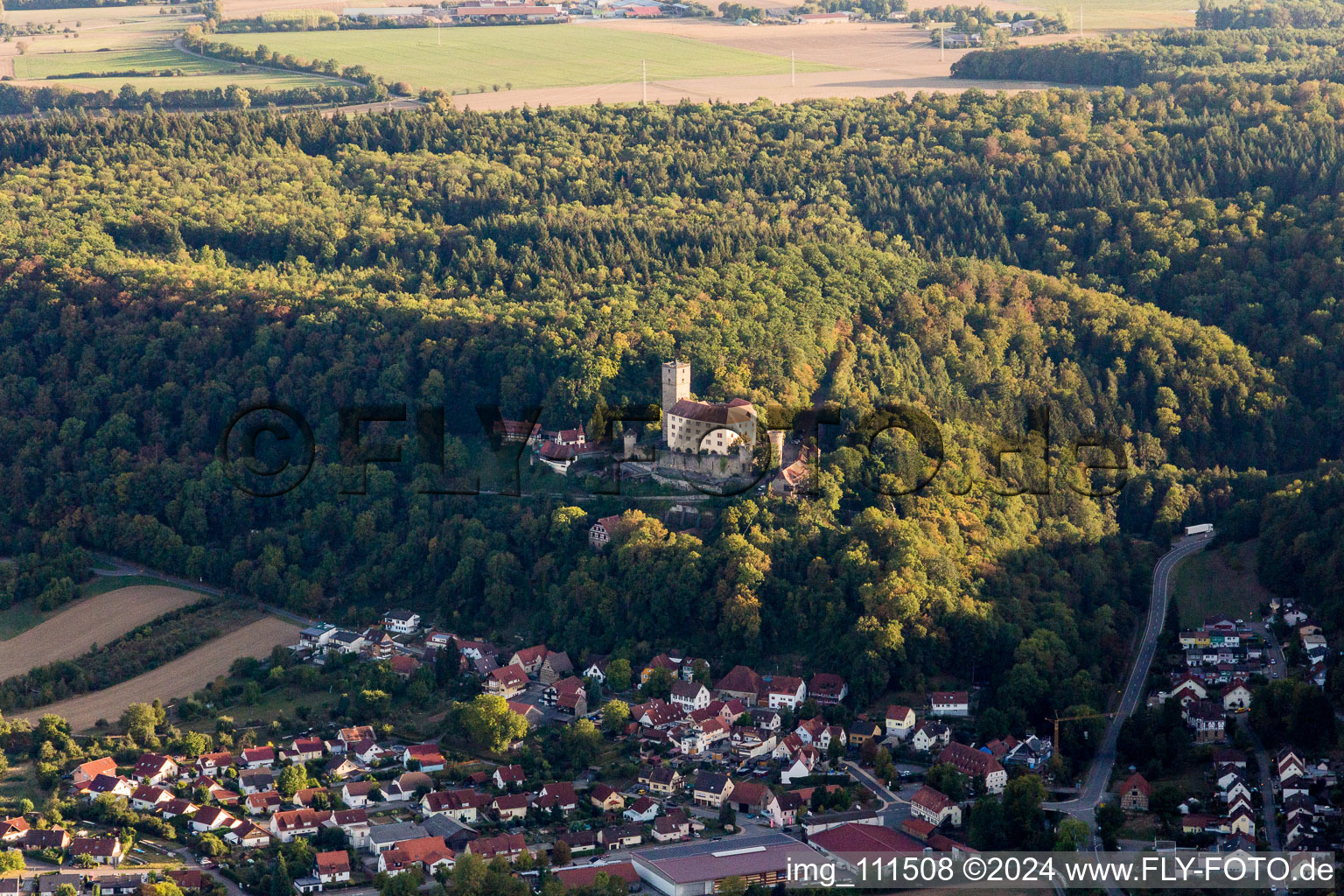 Castle of the fortress Guttenberg in Hassmersheim in the state Baden-Wurttemberg, Germany