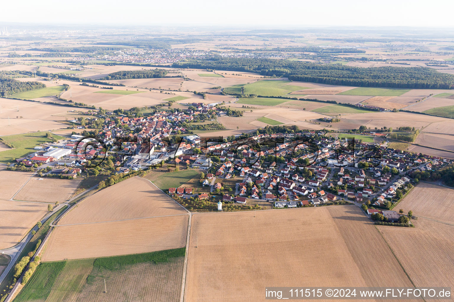 Aerial photograpy of Siegelsbach in the state Baden-Wuerttemberg, Germany