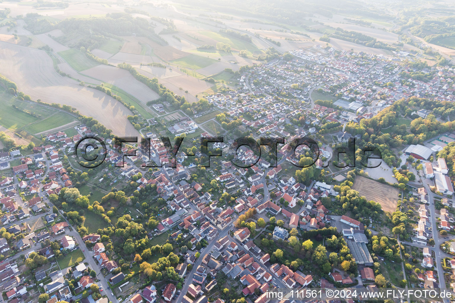 Aerial photograpy of Michelfeld in the state Baden-Wuerttemberg, Germany