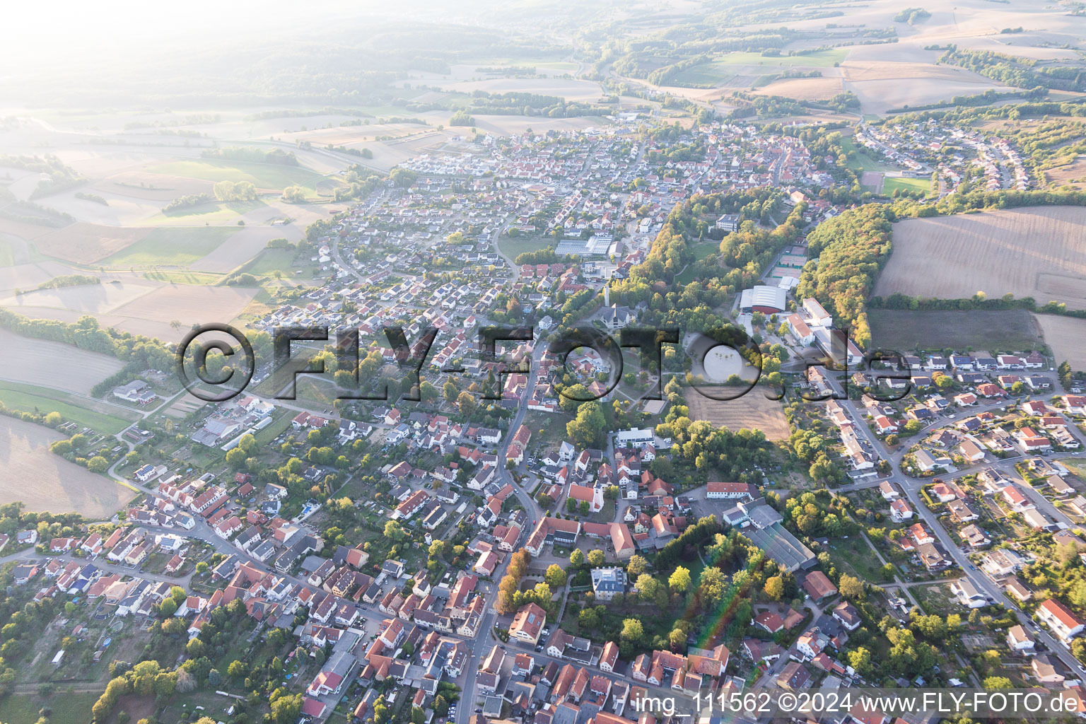 Oblique view of Michelfeld in the state Baden-Wuerttemberg, Germany