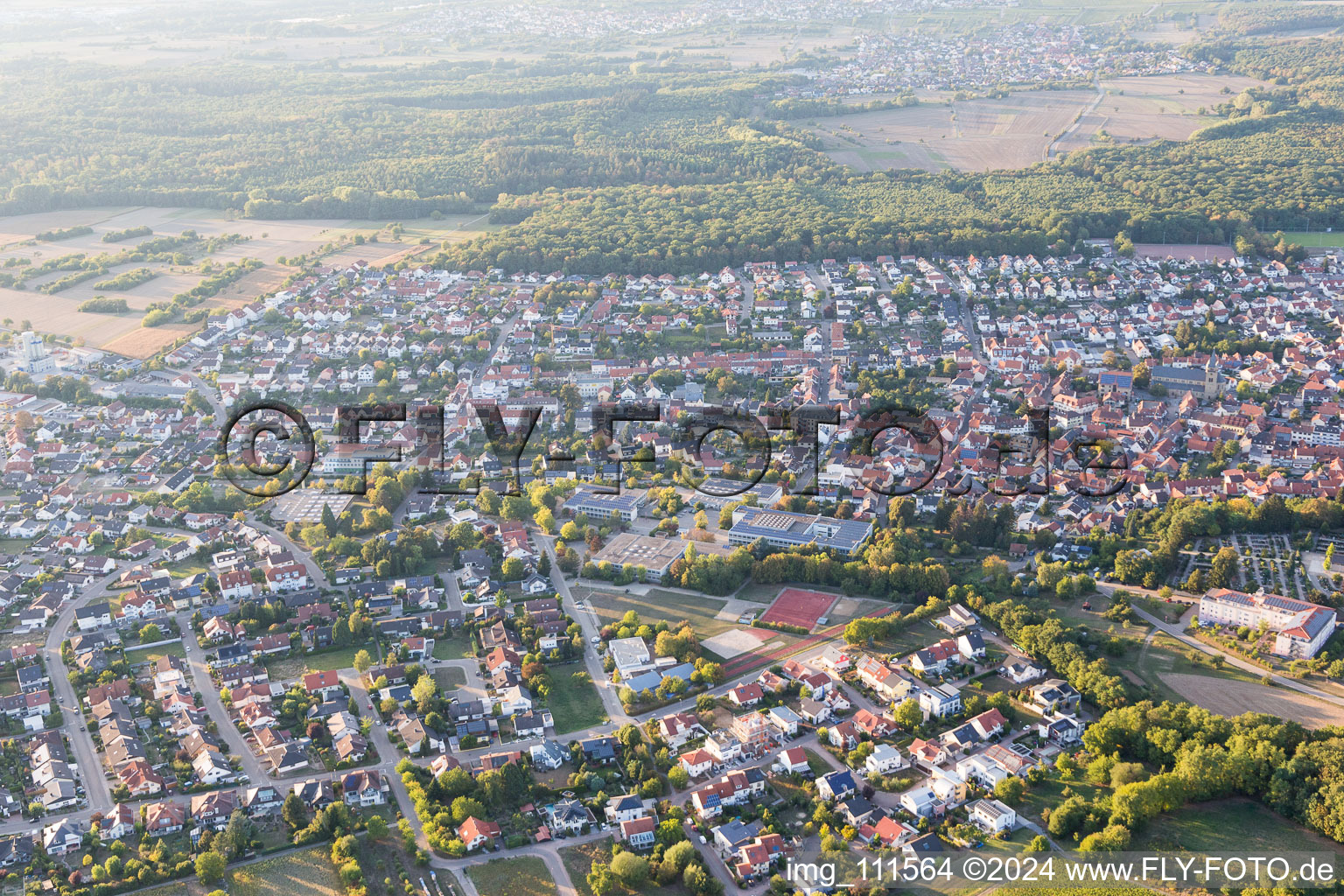 Östringen in the state Baden-Wuerttemberg, Germany viewn from the air