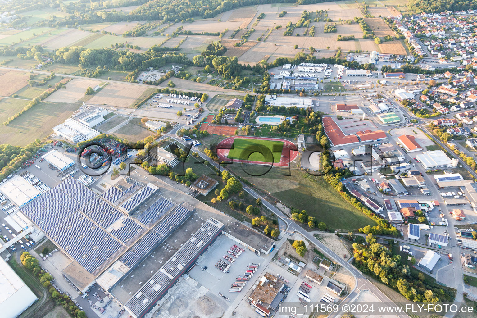 Östringen in the state Baden-Wuerttemberg, Germany seen from a drone