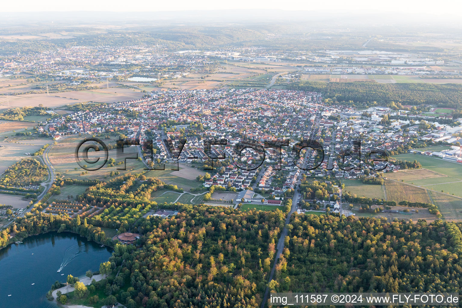 Forst in the state Baden-Wuerttemberg, Germany viewn from the air