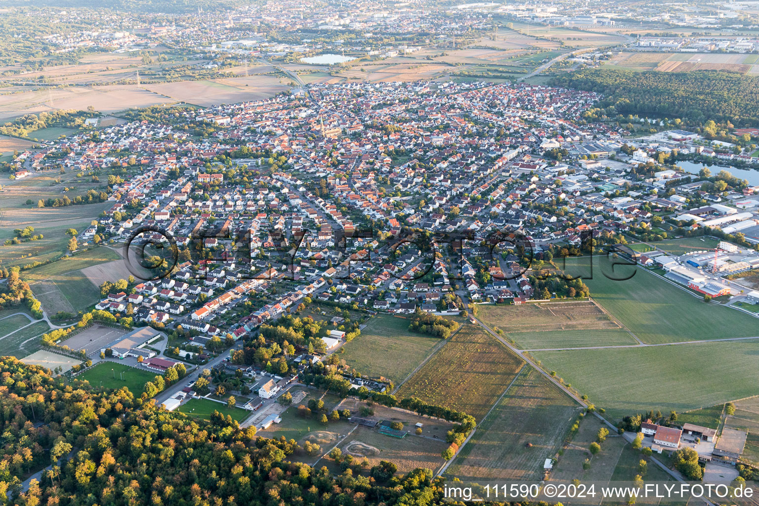 Drone recording of Forst in the state Baden-Wuerttemberg, Germany