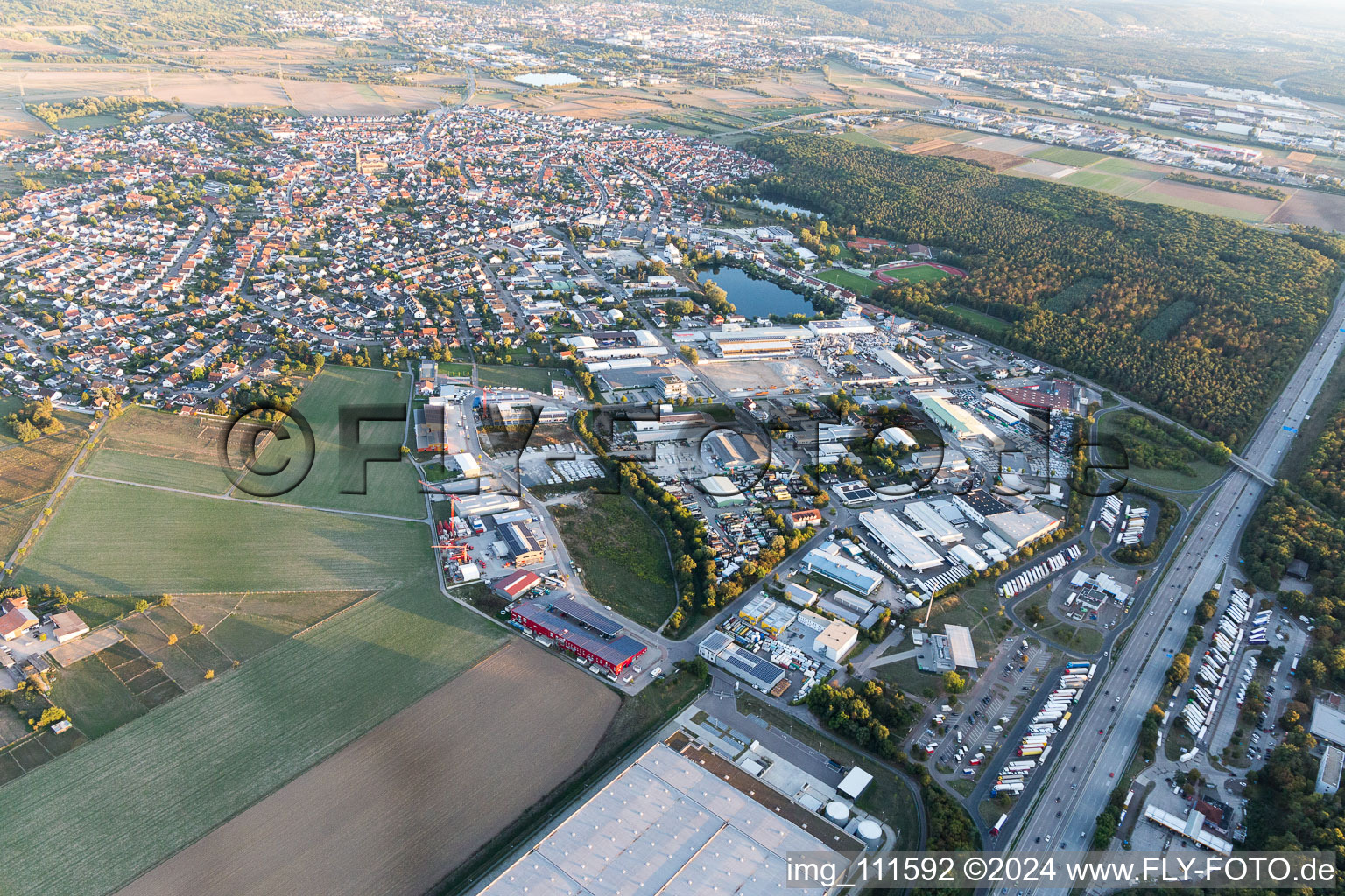 Forst in the state Baden-Wuerttemberg, Germany from the drone perspective