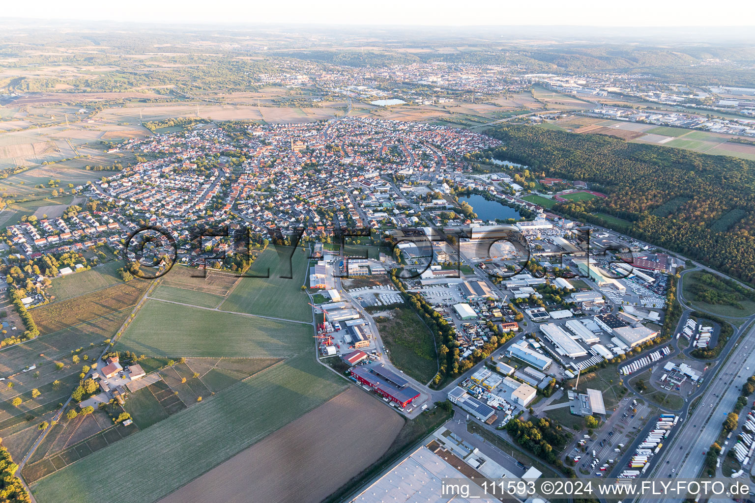 Forst in the state Baden-Wuerttemberg, Germany from a drone