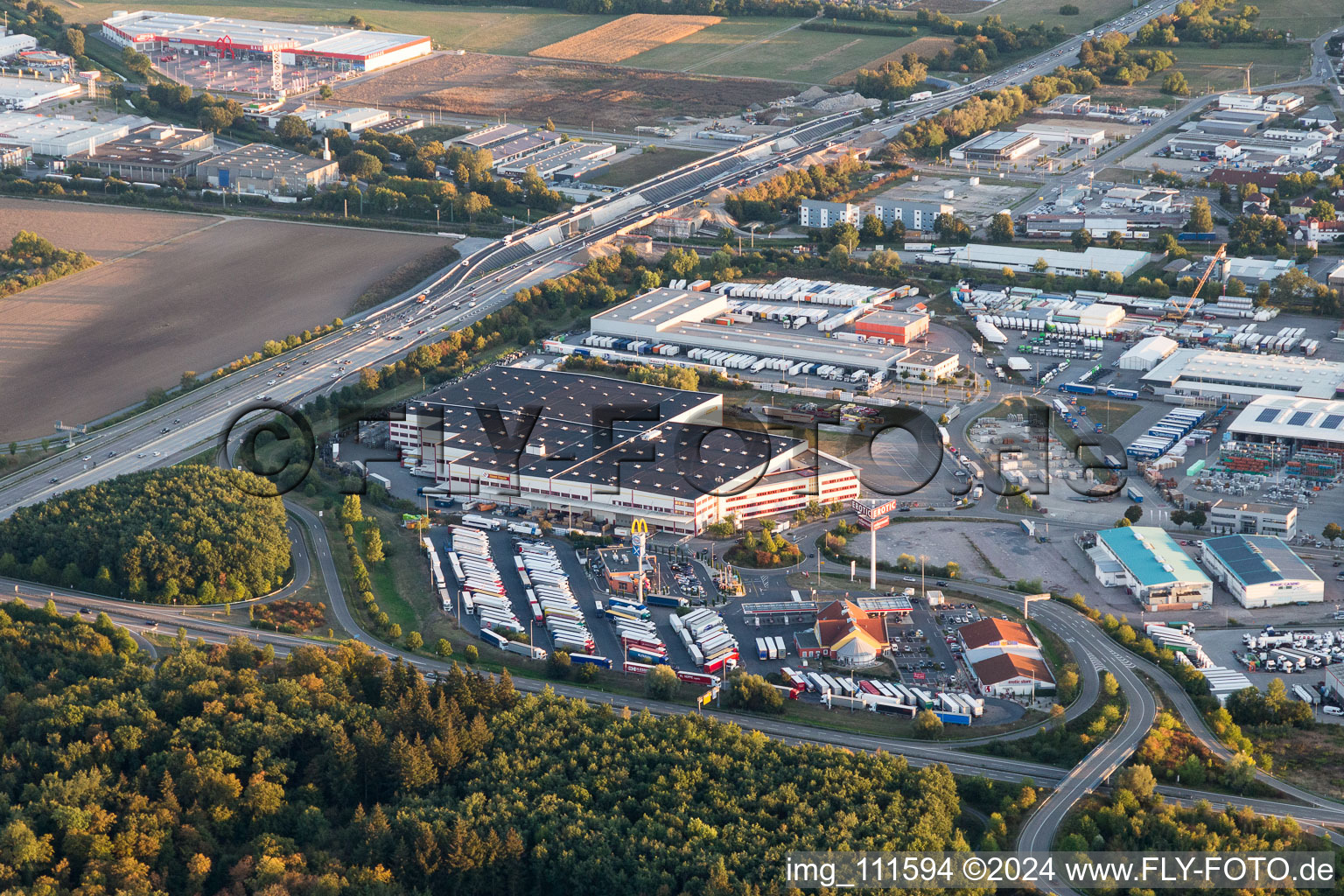 Mixed concrete and building materials factory of Schneider Betonfertigteilewerk GmbH in Huttenheim in the state Baden-Wurttemberg, Germany