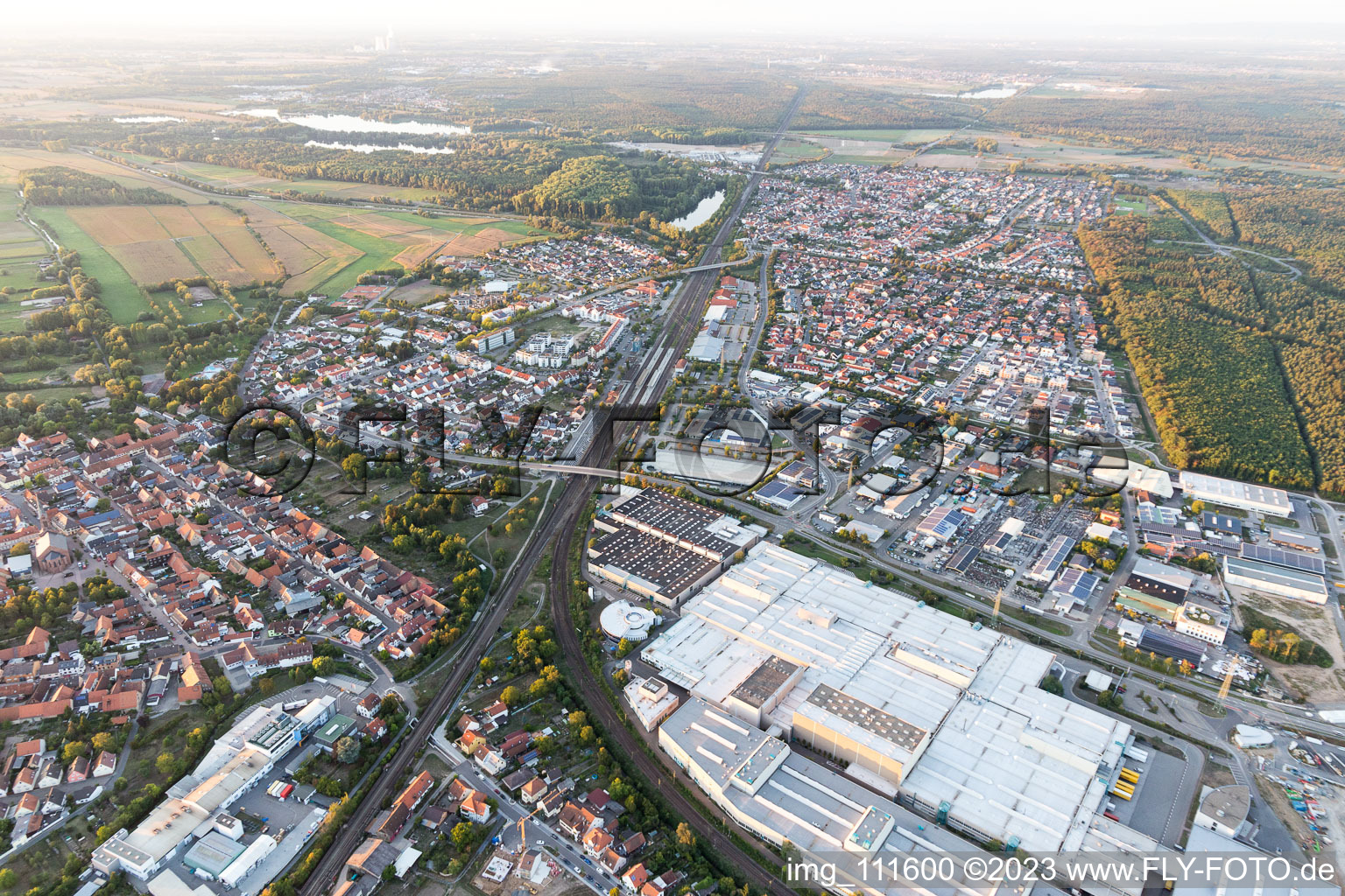 Bird's eye view of SEW-EURODRIVE GmbH & Co KG in the district Graben in Graben-Neudorf in the state Baden-Wuerttemberg, Germany