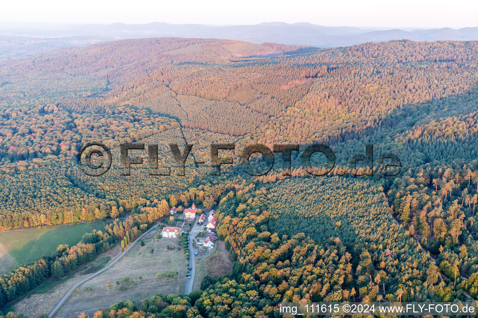 Lobsann in the state Bas-Rhin, France seen from above