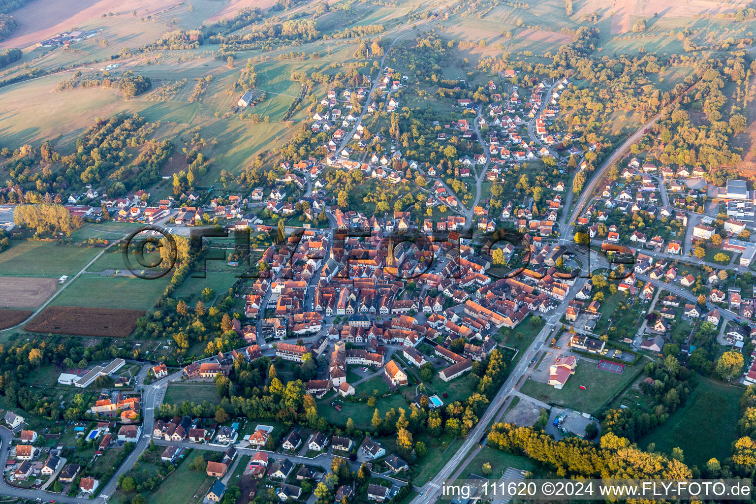 Bird's eye view of Wœrth in the state Bas-Rhin, France