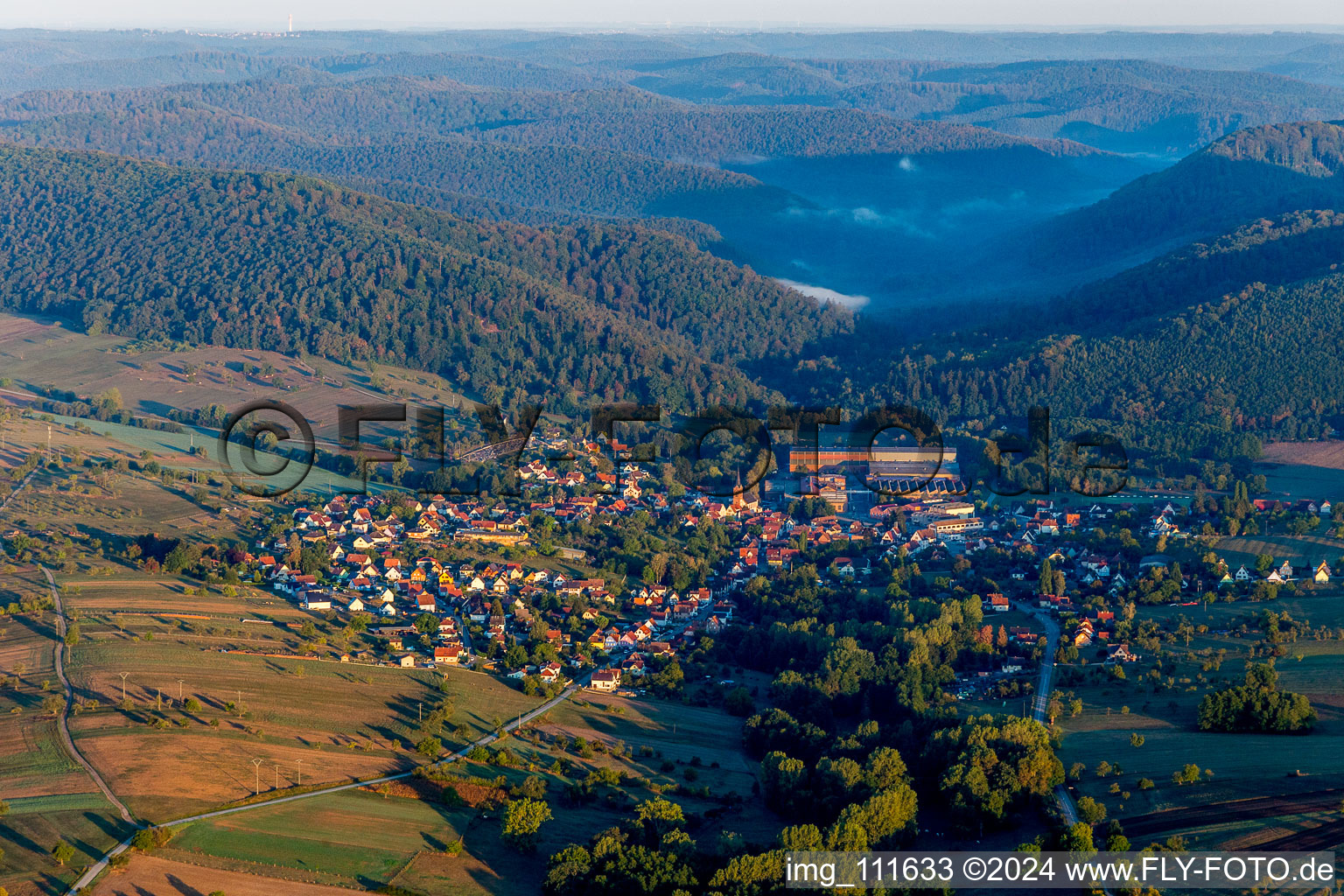 Zinswiller in the state Bas-Rhin, France from the drone perspective