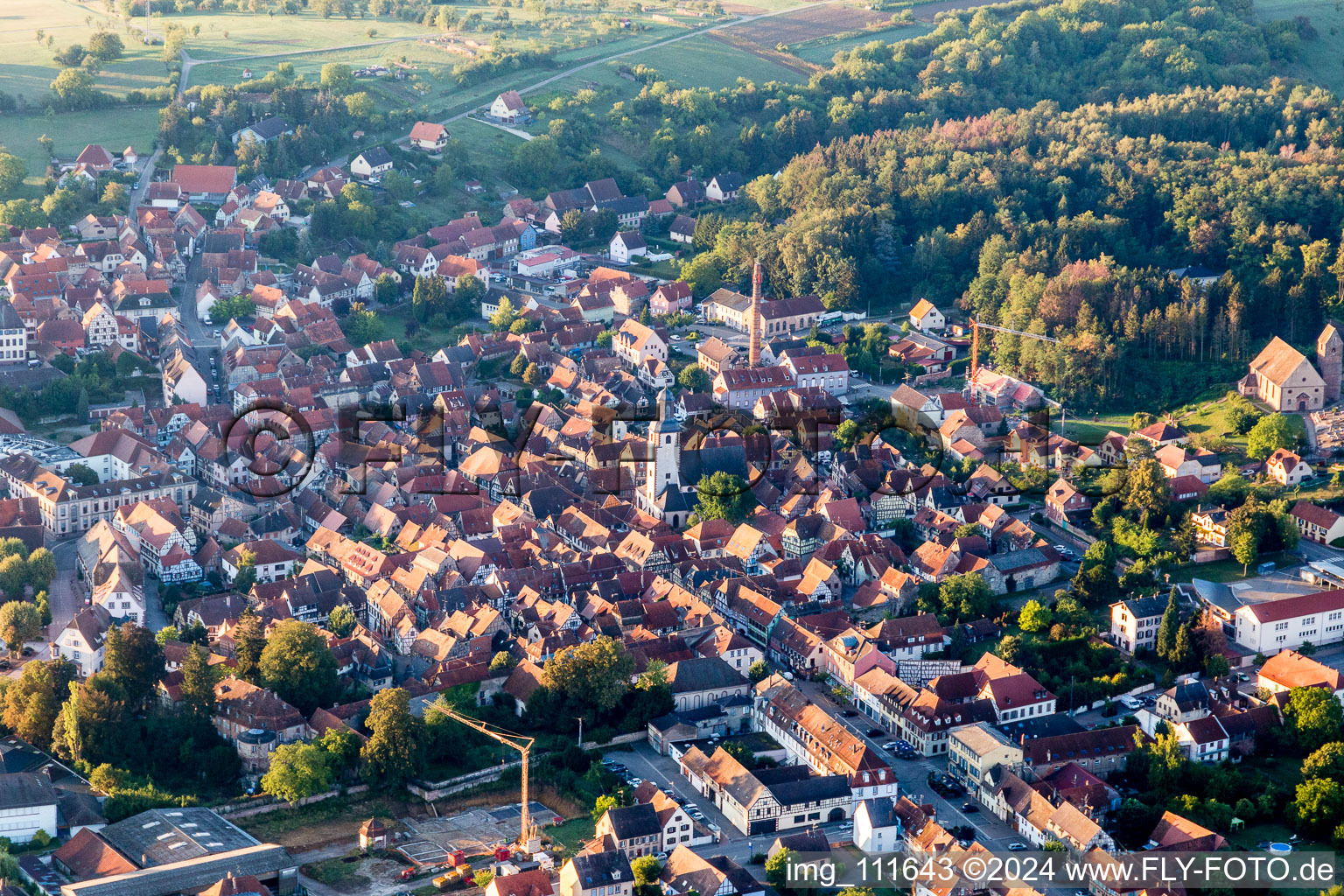 Village view in Bouxwiller in Grand Est, France