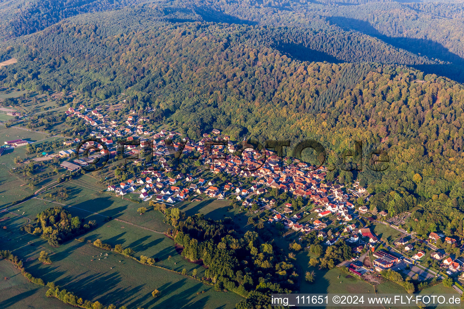 Ernolsheim-lès-Saverne in the state Bas-Rhin, France from the plane