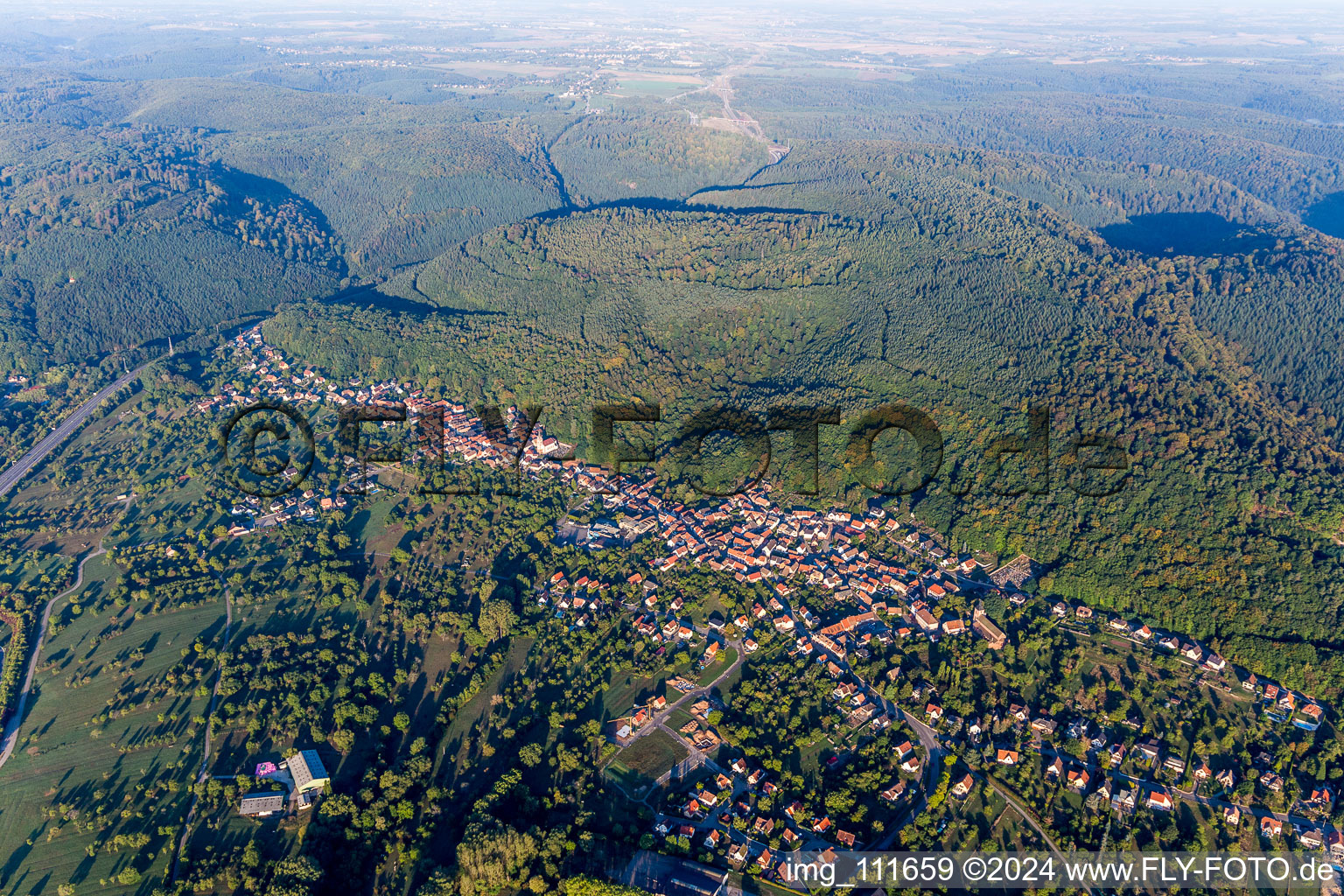 Aerial photograpy of Saint-Jean-Saverne in the state Bas-Rhin, France