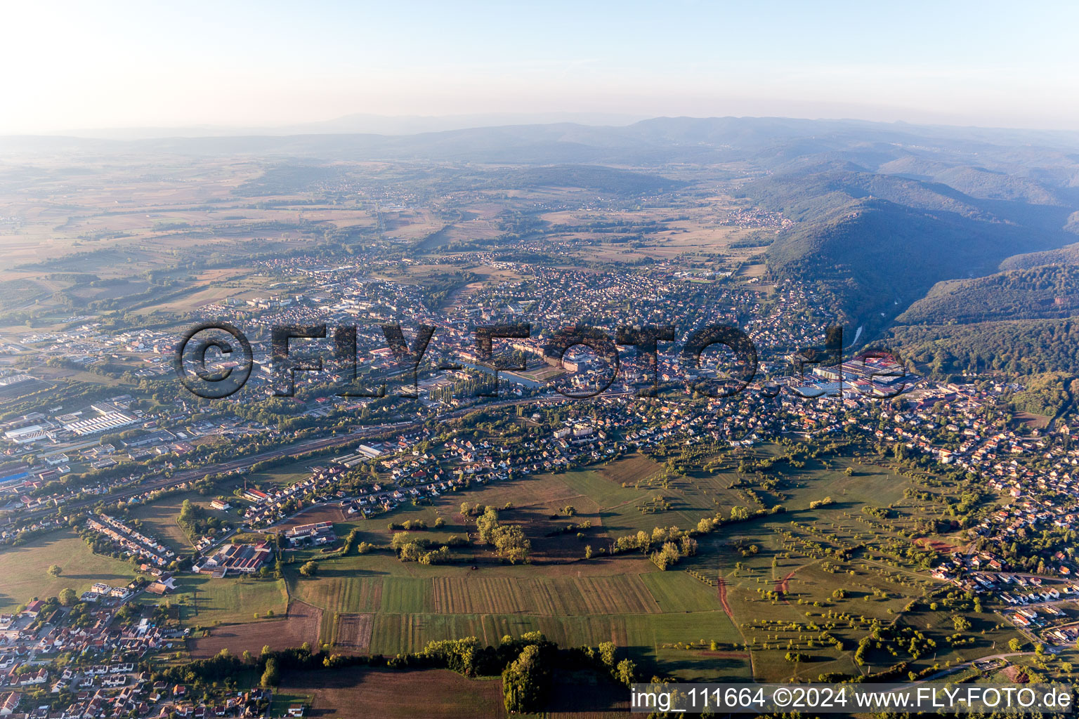 Aerial view of Saverne in the state Bas-Rhin, France