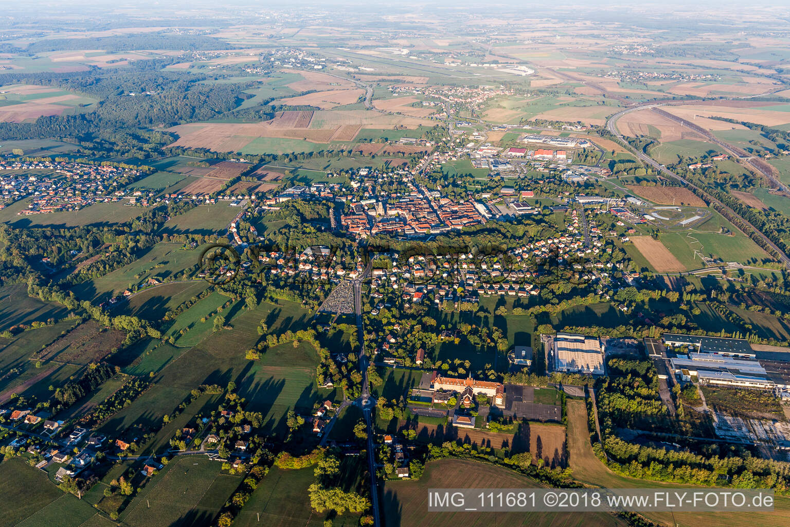 Aerial photograpy of Phalsbourg in the state Moselle, France