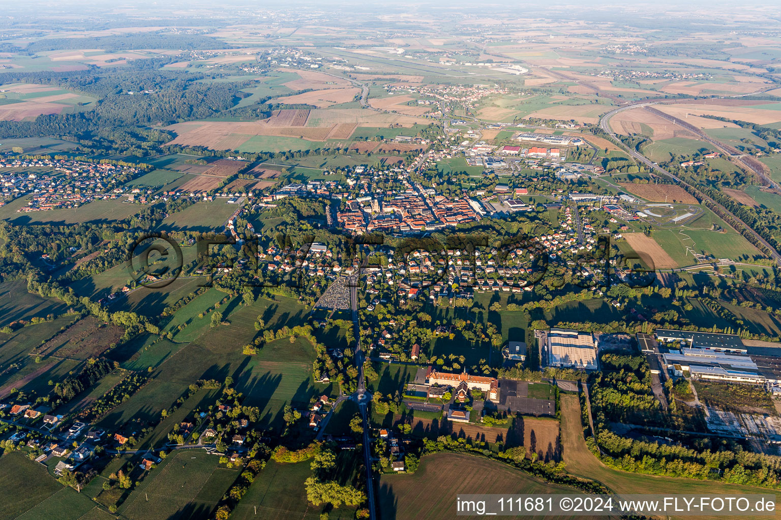 Aerial photograpy of Phalsbourg in the state Moselle, France