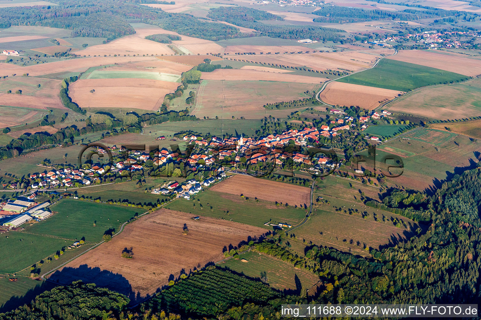 Aerial photograpy of Pfalzweyer in the state Bas-Rhin, France