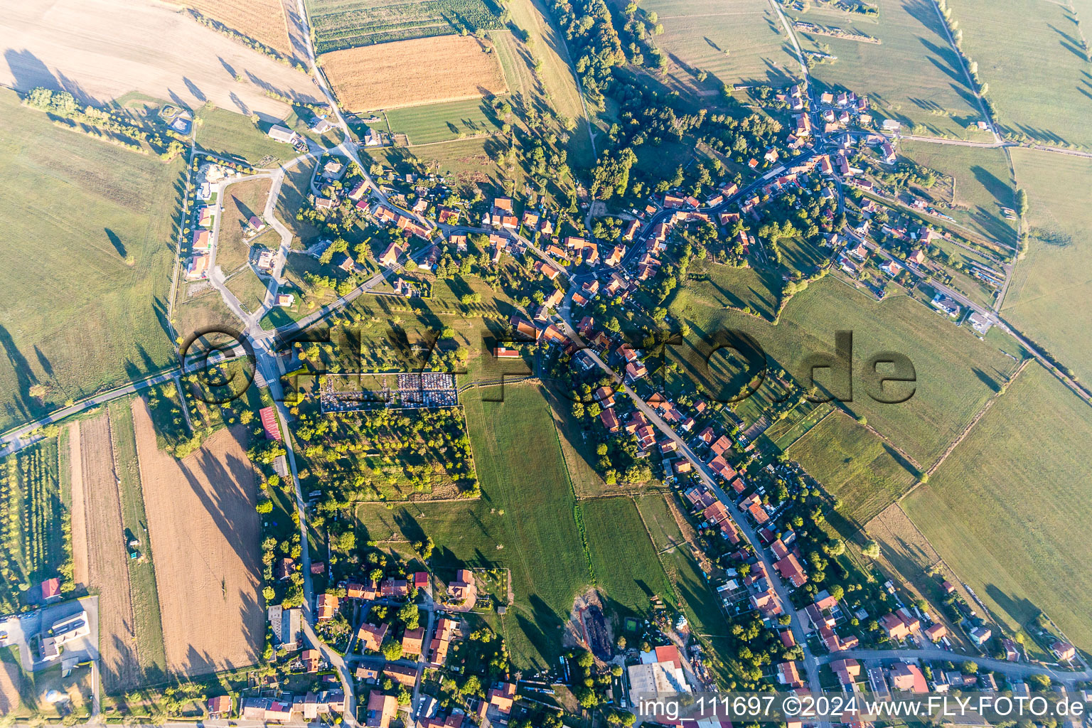 Aerial photograpy of Petersbach in the state Bas-Rhin, France