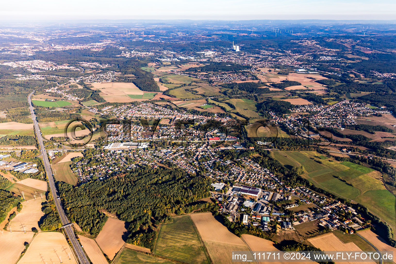 Town View of the streets and houses of the residential areas in Limbach in the state Saarland, Germany