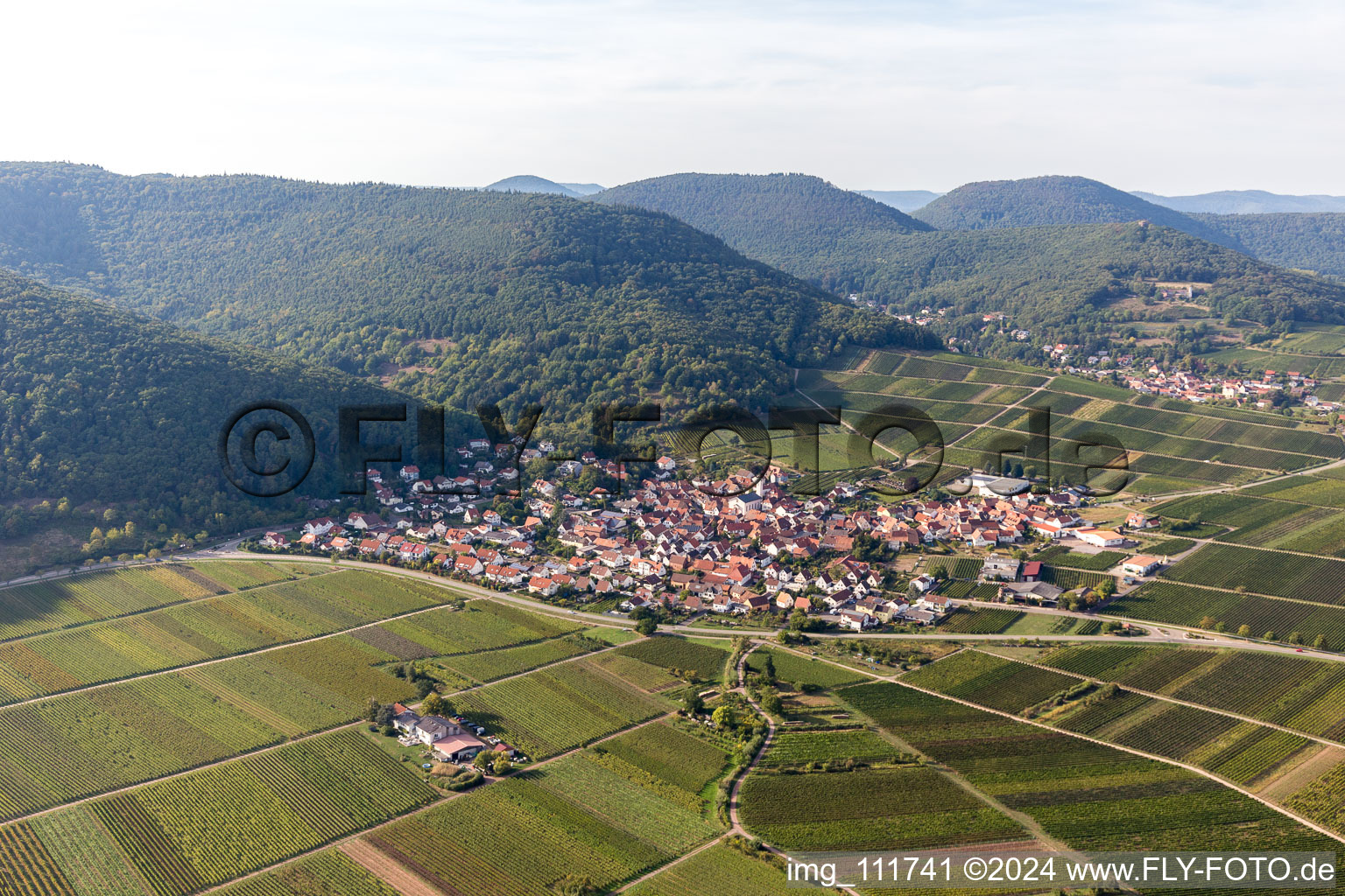 Eschbach in the state Rhineland-Palatinate, Germany from the drone perspective