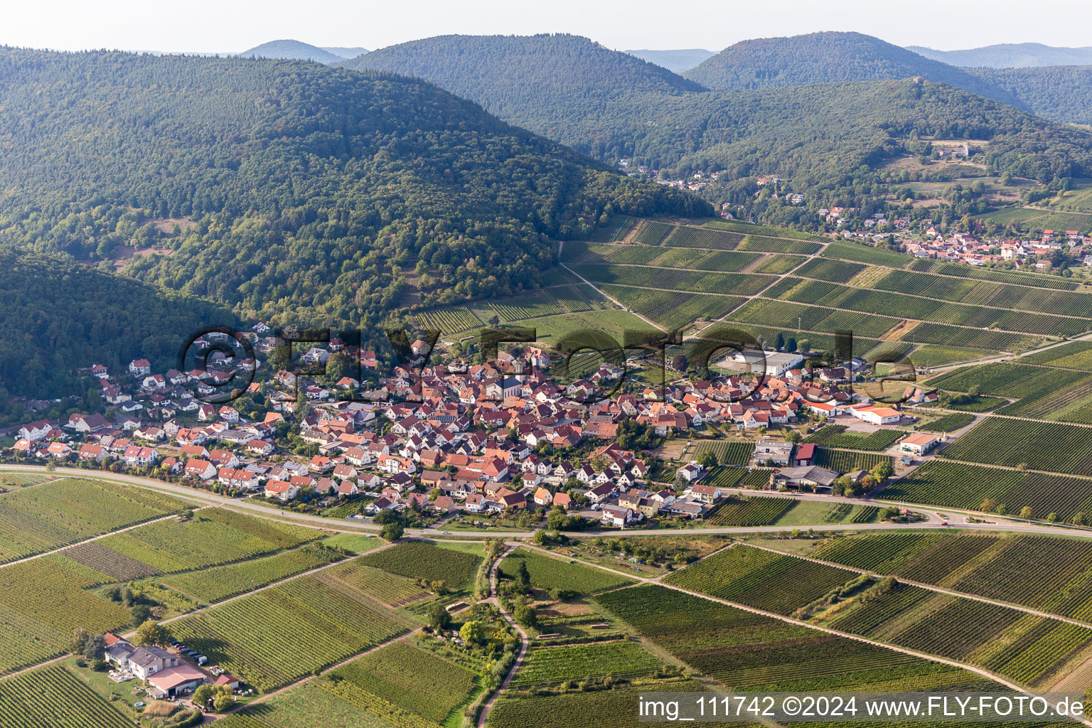 Eschbach in the state Rhineland-Palatinate, Germany from a drone