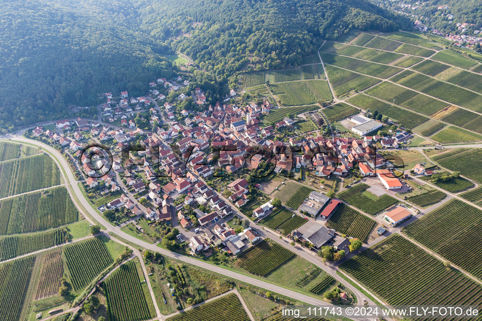 Eschbach in the state Rhineland-Palatinate, Germany seen from a drone