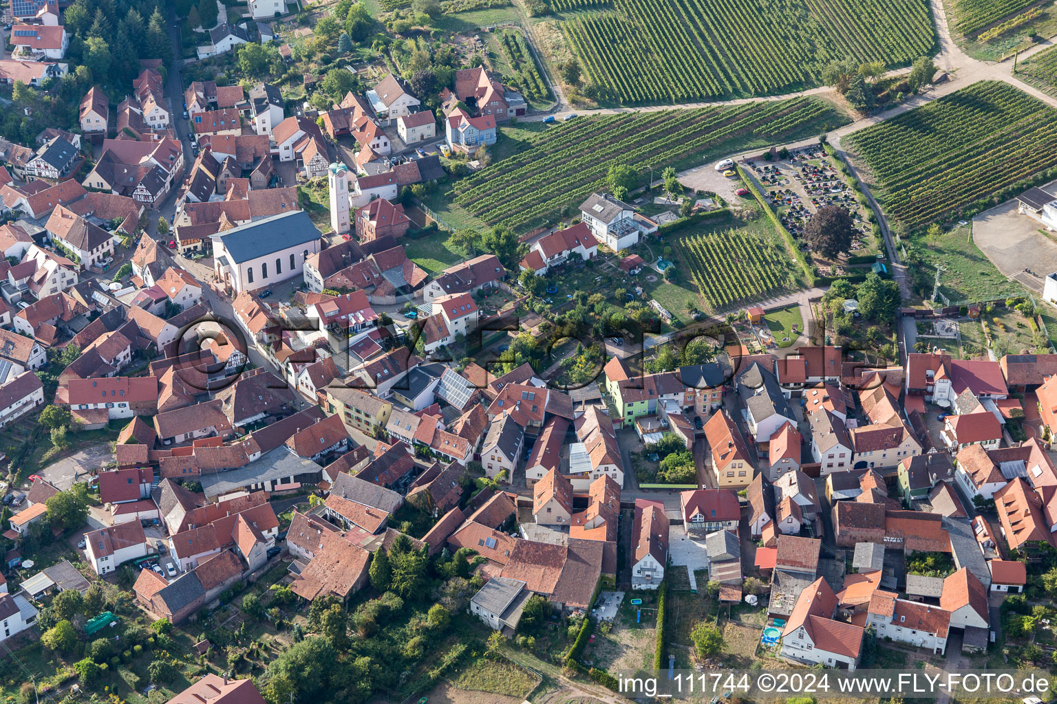 Aerial view of Eschbach in the state Rhineland-Palatinate, Germany