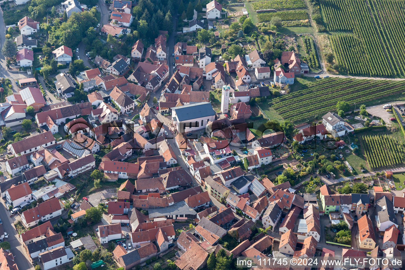 Oblique view of Eschbach in the state Rhineland-Palatinate, Germany