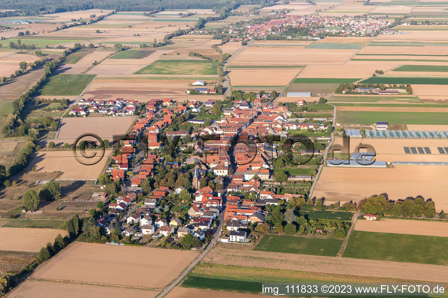 Oblique view of Böbingen in the state Rhineland-Palatinate, Germany