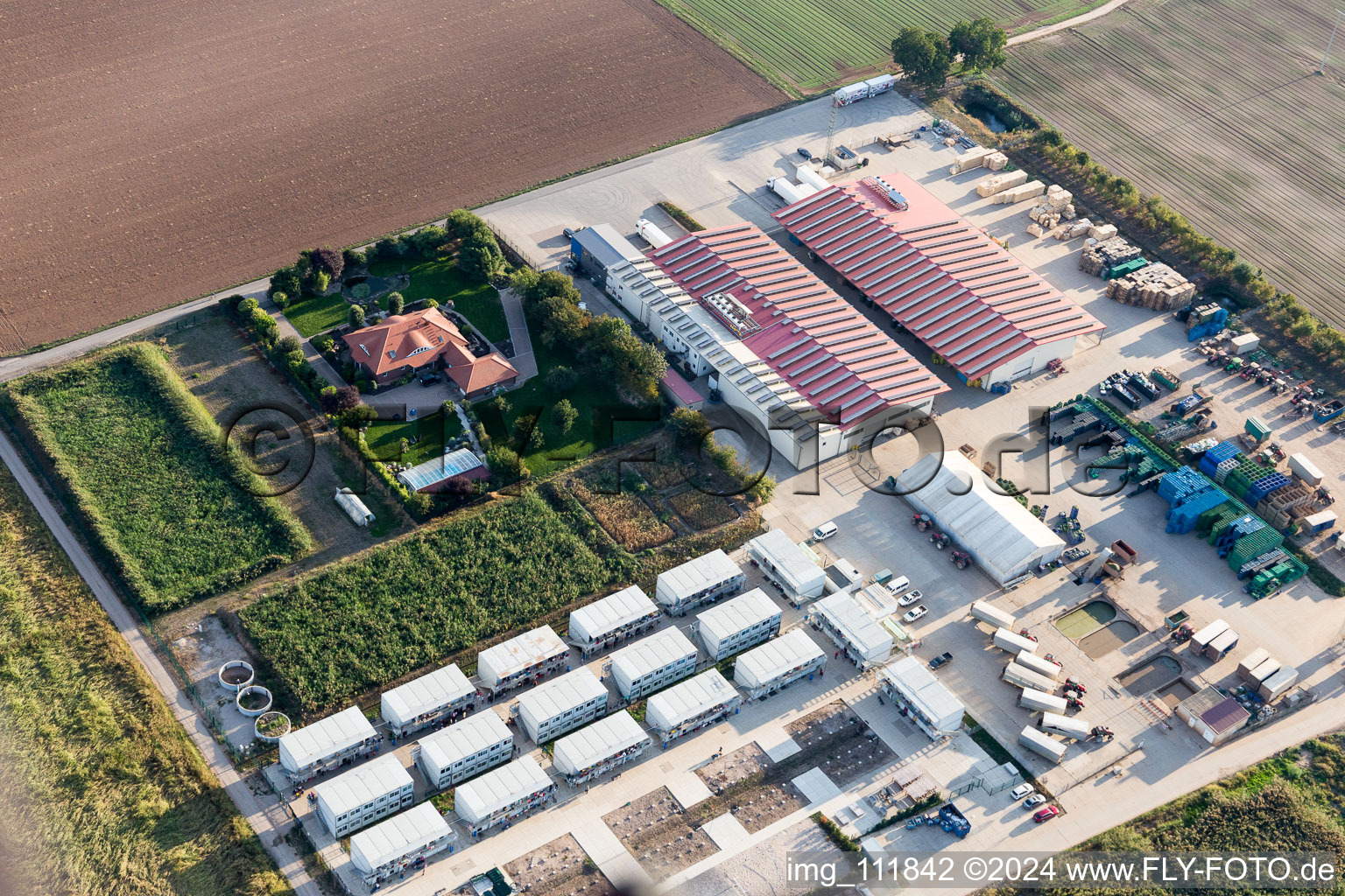 Bird's eye view of Zeiskam in the state Rhineland-Palatinate, Germany