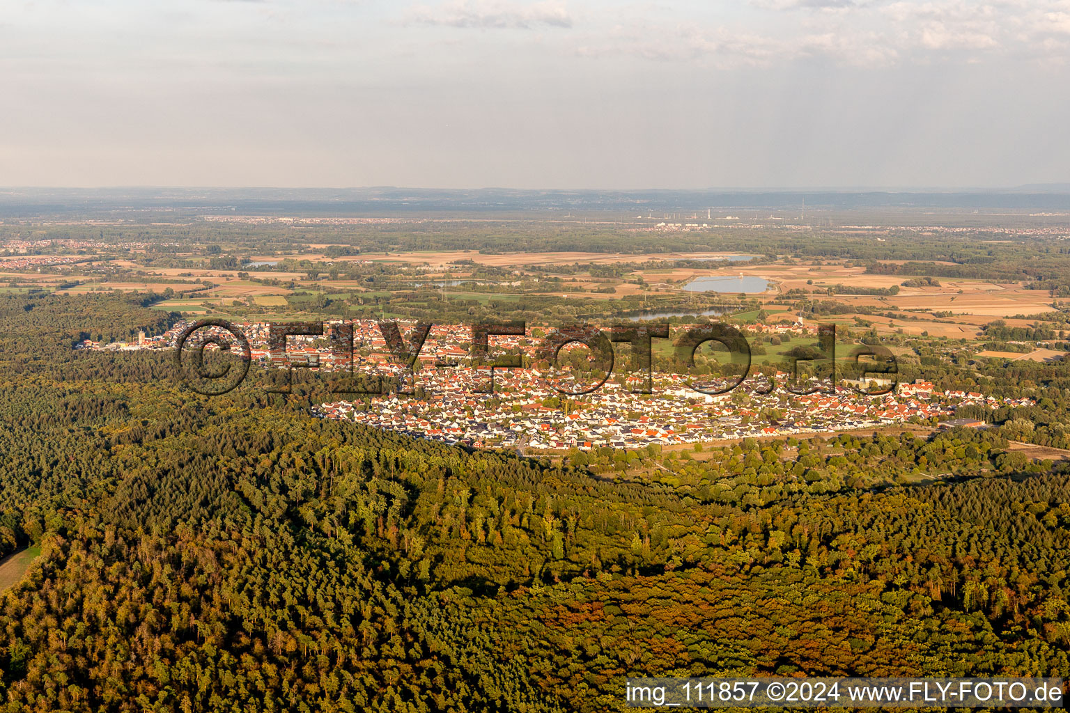 Kandel in the state Rhineland-Palatinate, Germany from above