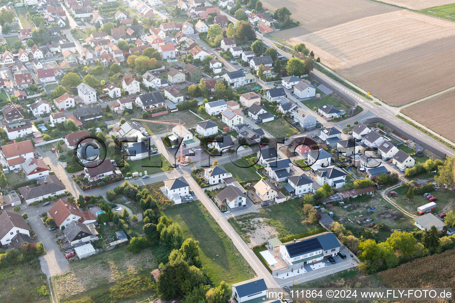 Minfeld in the state Rhineland-Palatinate, Germany from the drone perspective