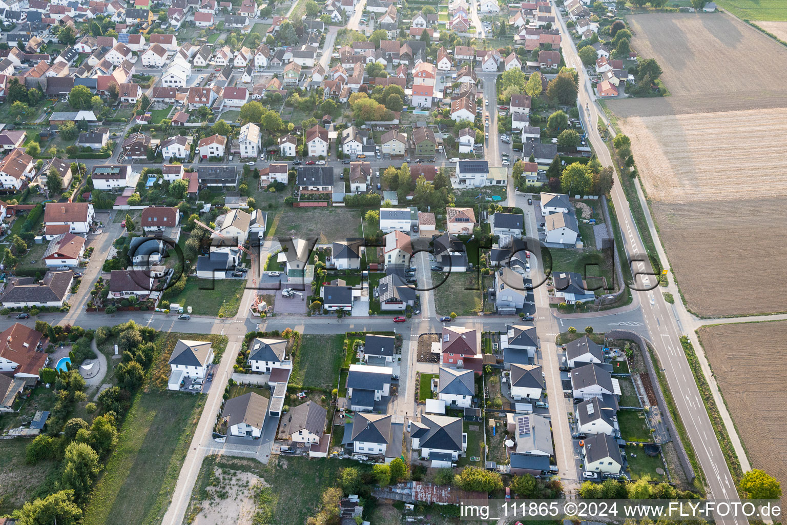 Minfeld in the state Rhineland-Palatinate, Germany from a drone