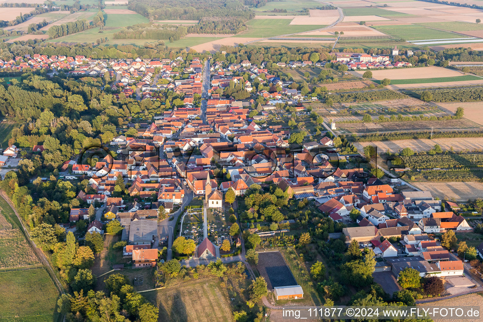 Aerial view of Winden in the state Rhineland-Palatinate, Germany