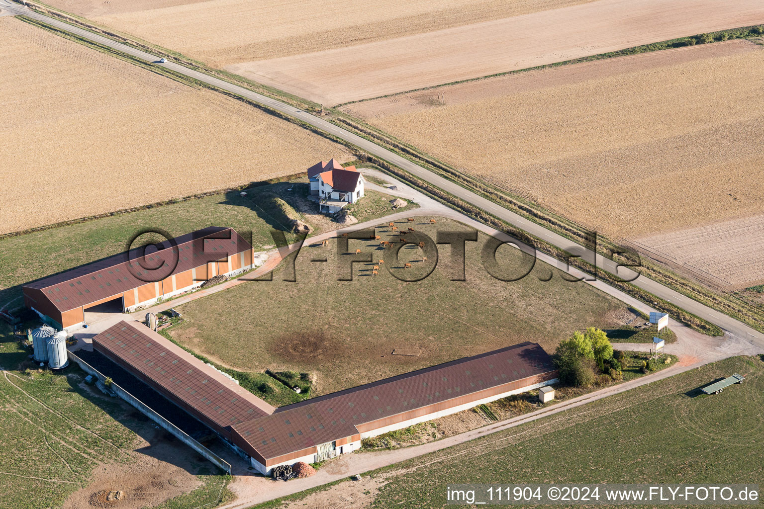 Schleithal in the state Bas-Rhin, France from the drone perspective