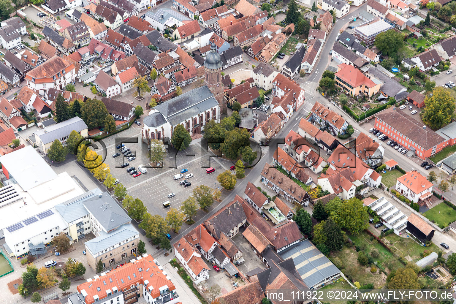 Kandel in the state Rhineland-Palatinate, Germany seen from above