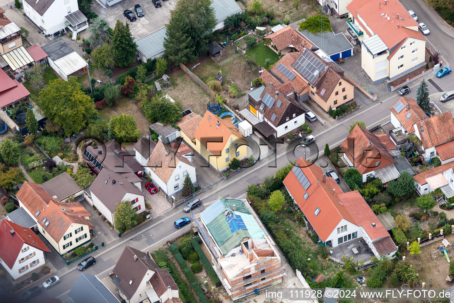 Aerial view of Settlement in Kandel in the state Rhineland-Palatinate, Germany