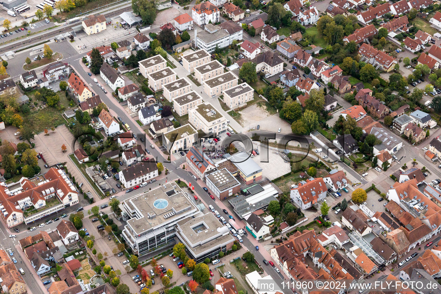 Aerial view of Kandel in the state Rhineland-Palatinate, Germany