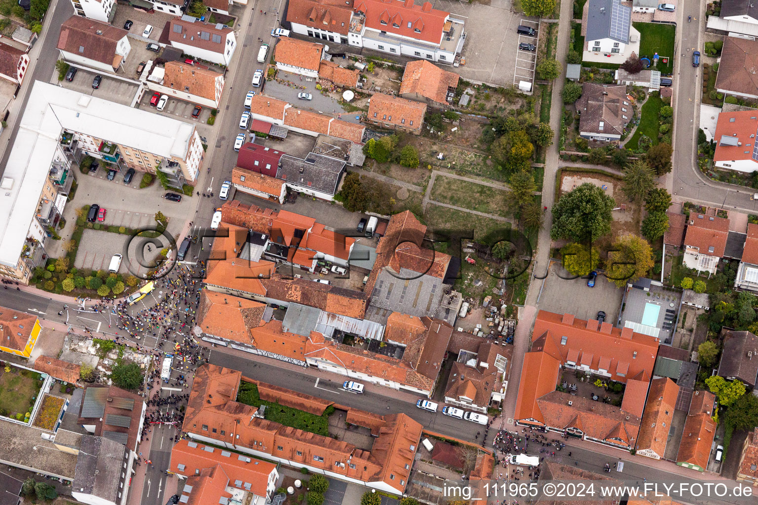 Demo "Women's Alliance Kandel" vs. "AntiFa/We are Kandel/Grandmas against the right in Kandel in the state Rhineland-Palatinate, Germany out of the air