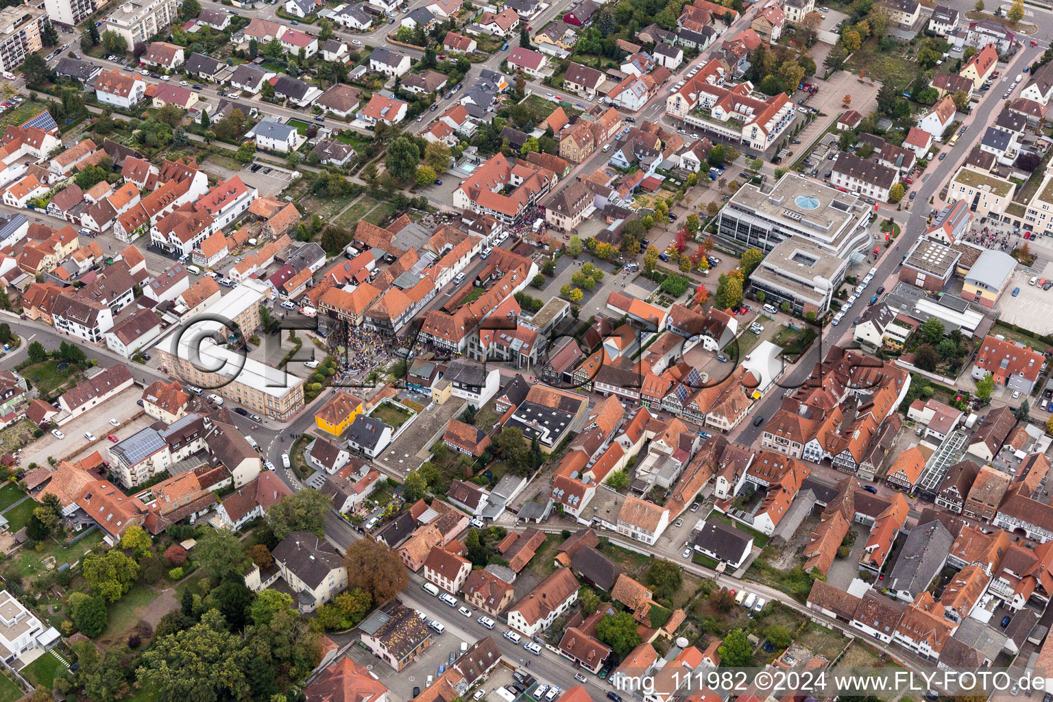 Demo "Women's Alliance Kandel" vs. "AntiFa/We are Kandel/Grandmas against the right in Kandel in the state Rhineland-Palatinate, Germany out of the air