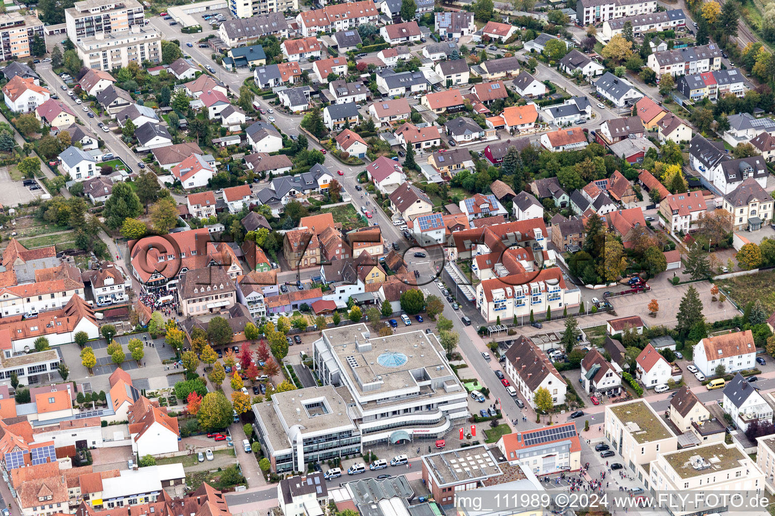 Kandel in the state Rhineland-Palatinate, Germany from above