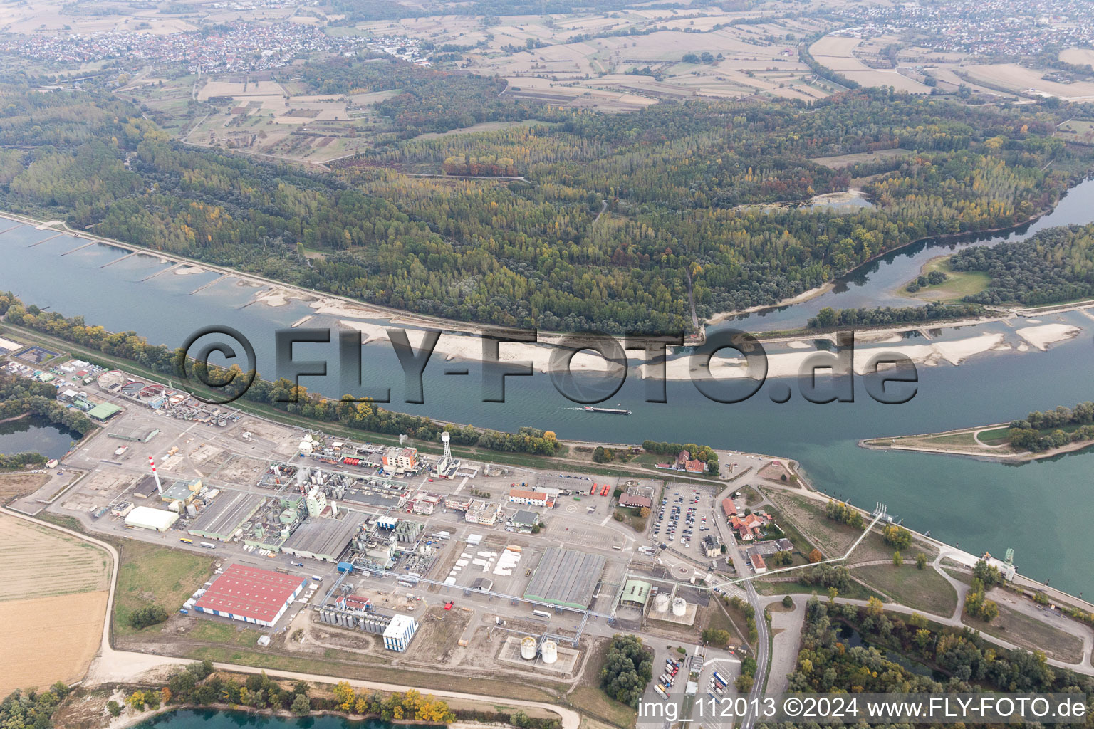 Drone recording of Lauterbourg in the state Bas-Rhin, France