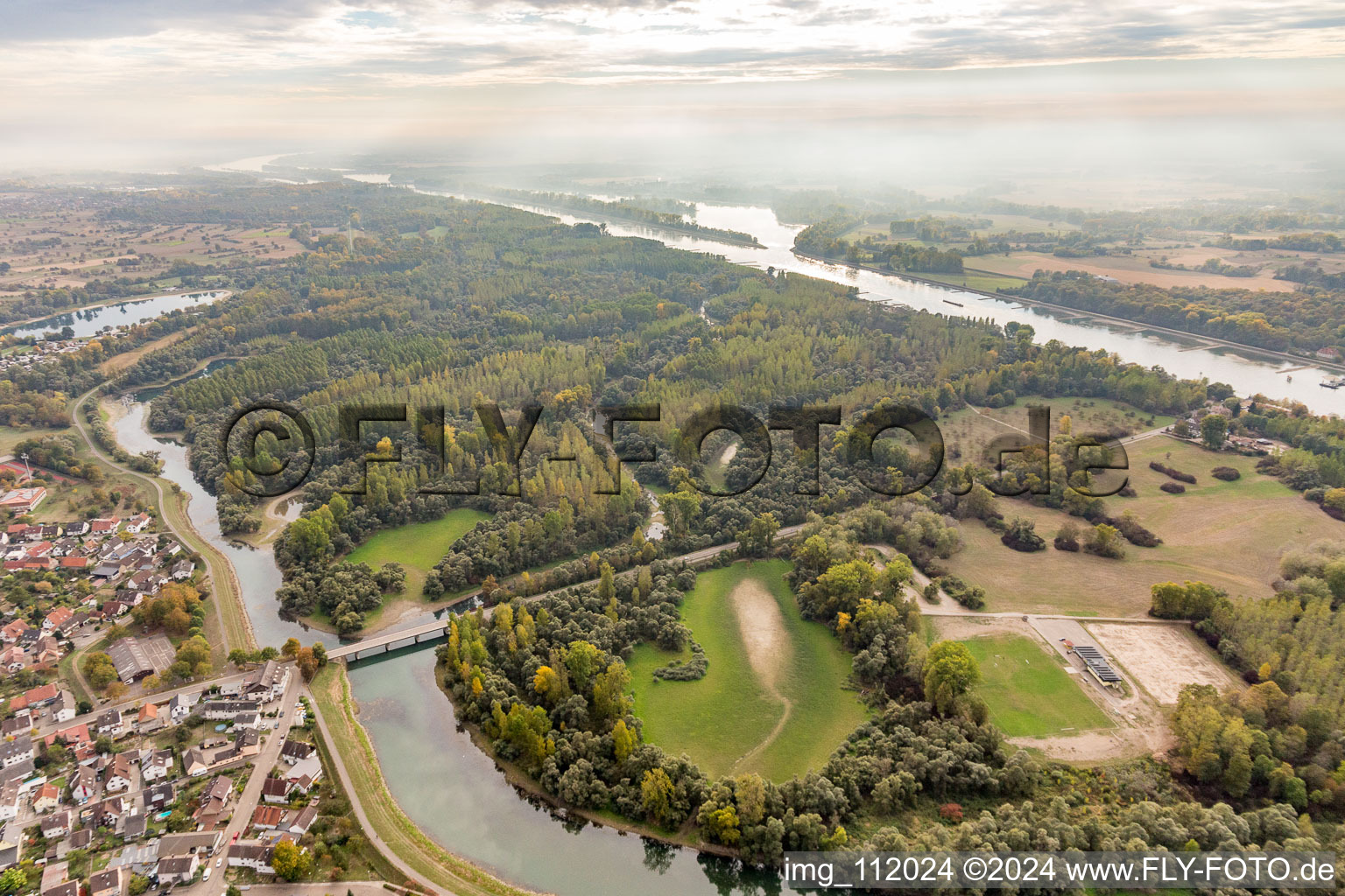 Ferry road to the Rhine in the district Plittersdorf in Rastatt in the state Baden-Wuerttemberg, Germany