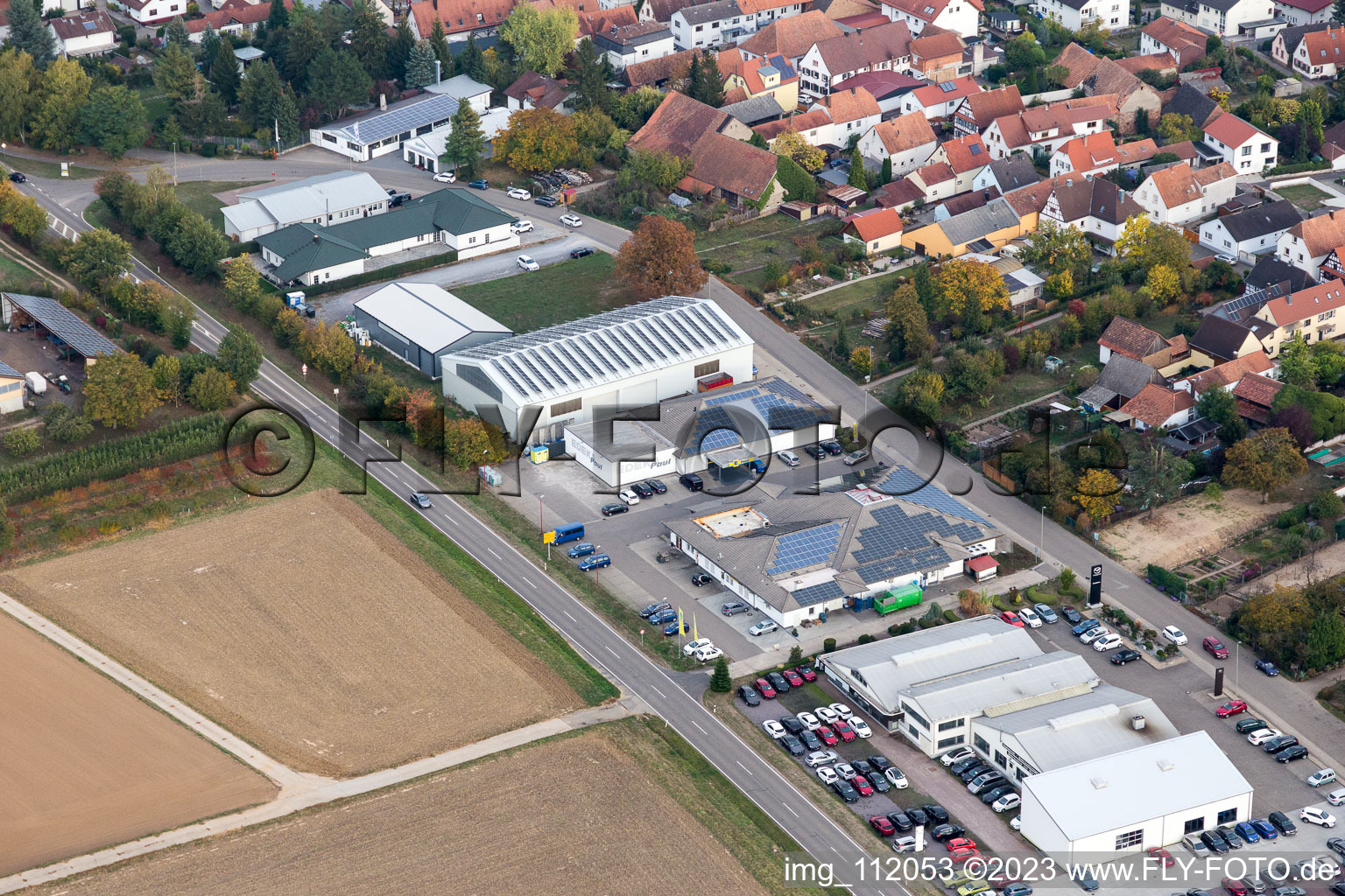 Kapsweyer in the state Rhineland-Palatinate, Germany from the plane