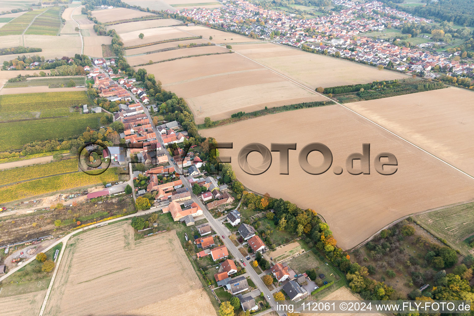 Drone image of Vollmersweiler in the state Rhineland-Palatinate, Germany