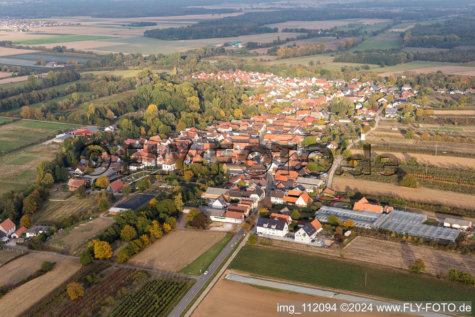 Winden in the state Rhineland-Palatinate, Germany from the plane