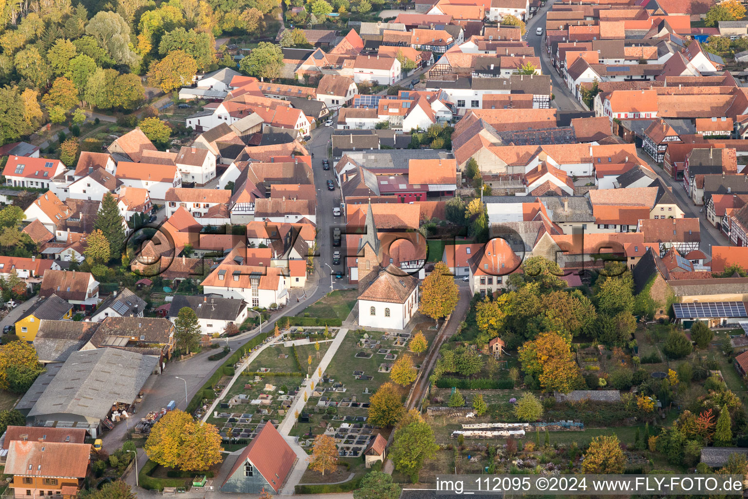 Bird's eye view of Winden in the state Rhineland-Palatinate, Germany