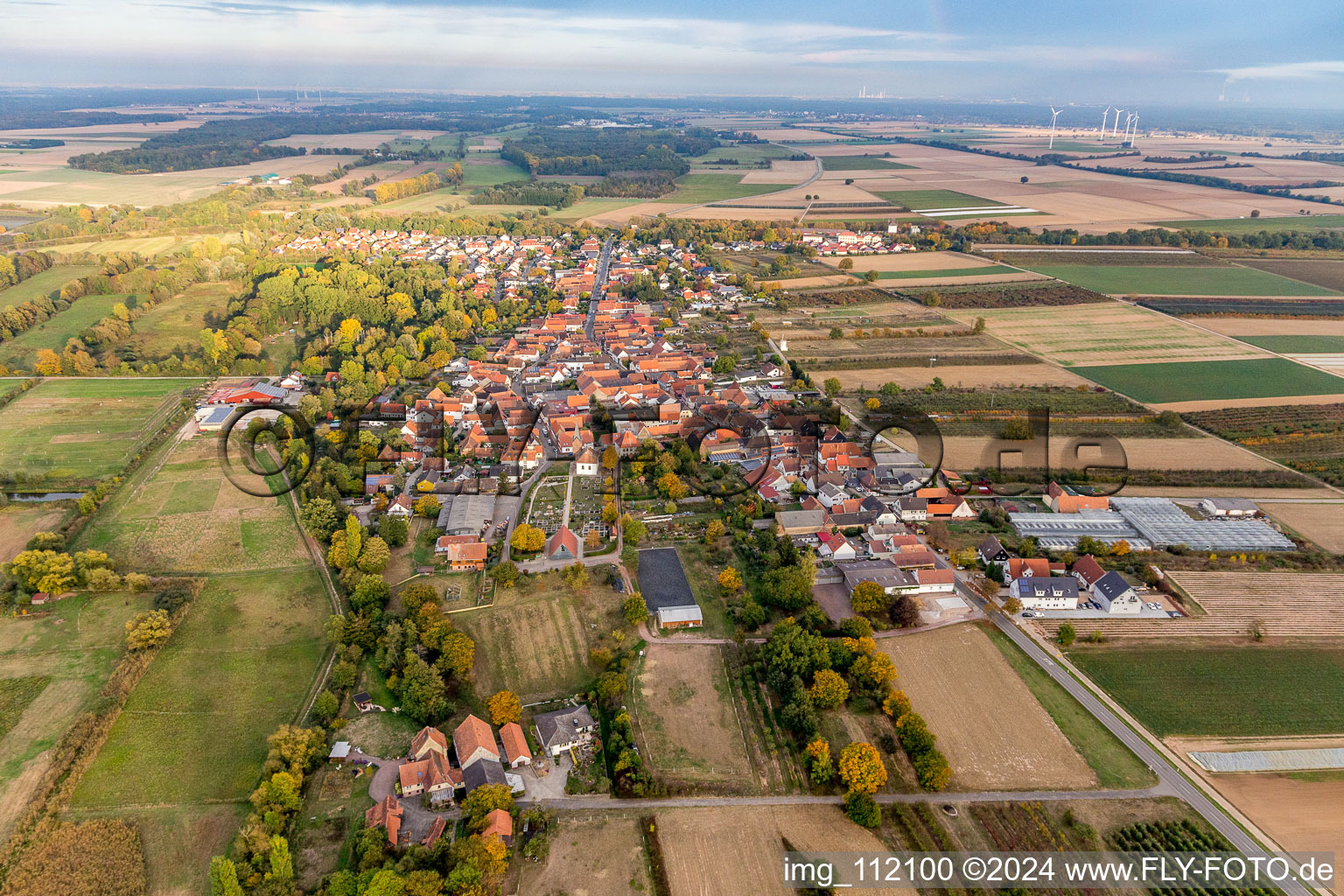 Drone recording of Winden in the state Rhineland-Palatinate, Germany