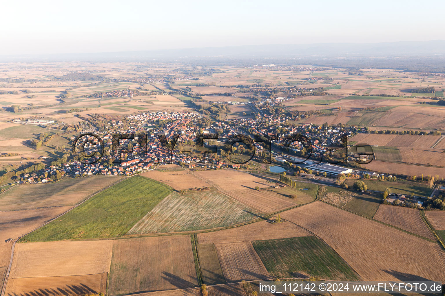 Drone recording of Soultz-sous-Forêts in the state Bas-Rhin, France